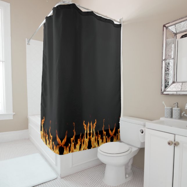 Flame - Flame - Flame - Fire Shower Curtain (In Situ)