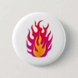 Flame Flammable Hot Fire Burning 6 Cm Round Badge
