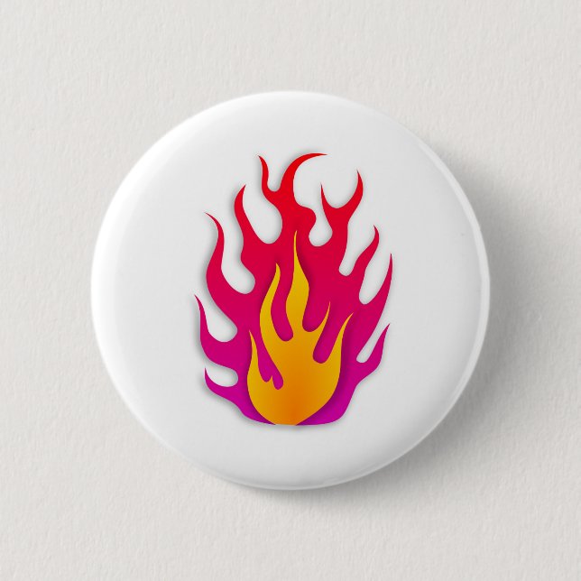 Flame Flammable Hot Fire Burning 6 Cm Round Badge (Front)