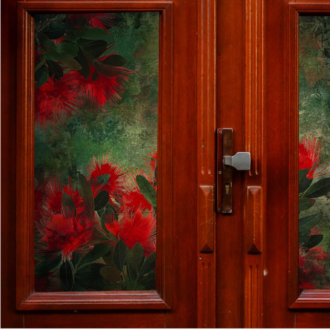 Flame Flowers on Green Decoupage  Tissue Paper (Creator Uploaded)