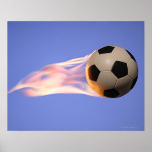Flame Football Poster