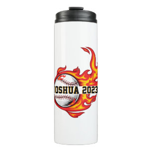 Flame Fusion: Customisable Baseball on Fire Thermal Tumbler