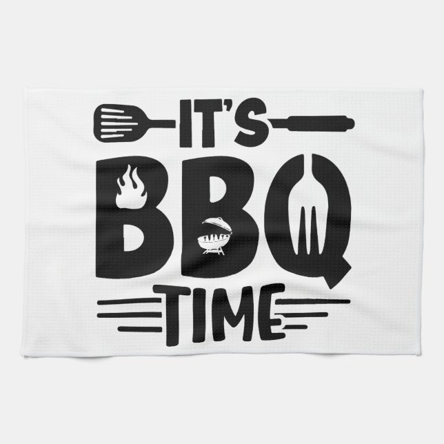 Flame-Grilled Delight Tea Towel (Horizontal)
