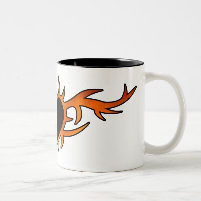 Flame Heart Tattoo Two-Tone Coffee Mug (Right)