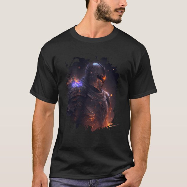 Flame Knight Invincible in Dark World T-Shirt (Front)