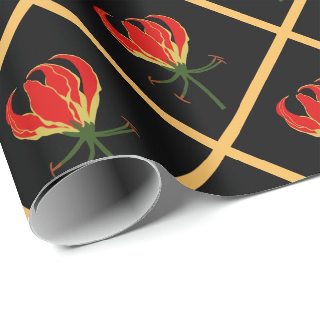 Flame Lily Gloriosa Wrapping Paper (Roll Corner)