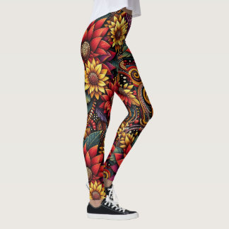 Flame Lily Inspired Vibrant and Bold Leggings