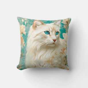 Flame Lynx Point Siamese Portrait Art Cushion