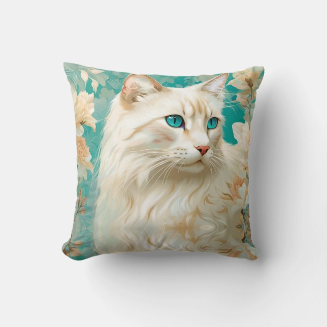 Flame Lynx Point Siamese Portrait Art Cushion (Front)