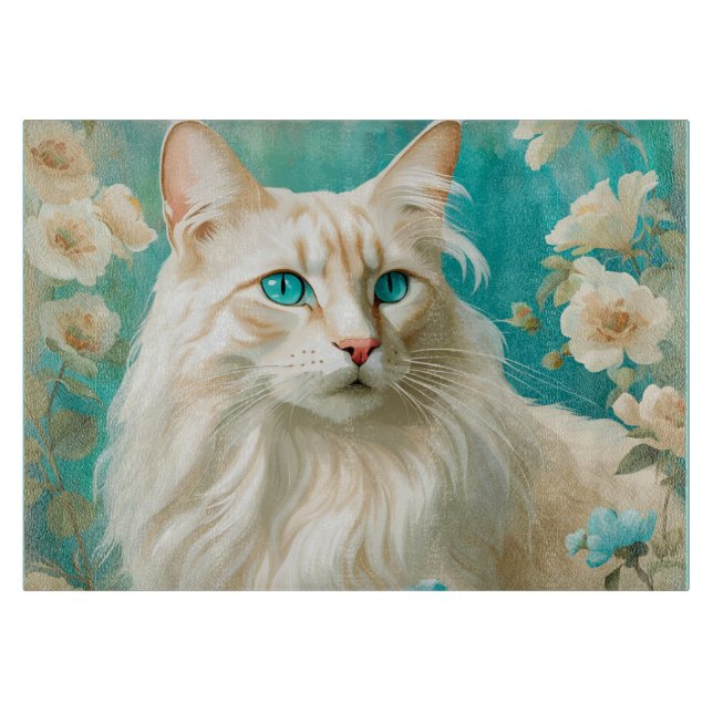 Flame Lynx Point Siamese Portrait Art Cutting Board (Front)