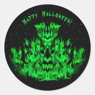 Flame Monster in The Starlight Sky Classic Round Sticker