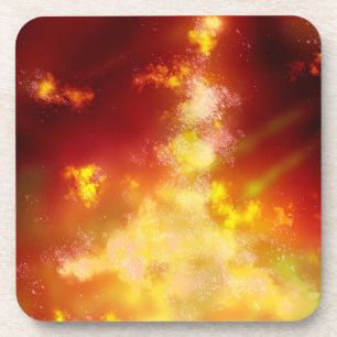 Flame Night Sky  Plastic  Coaster