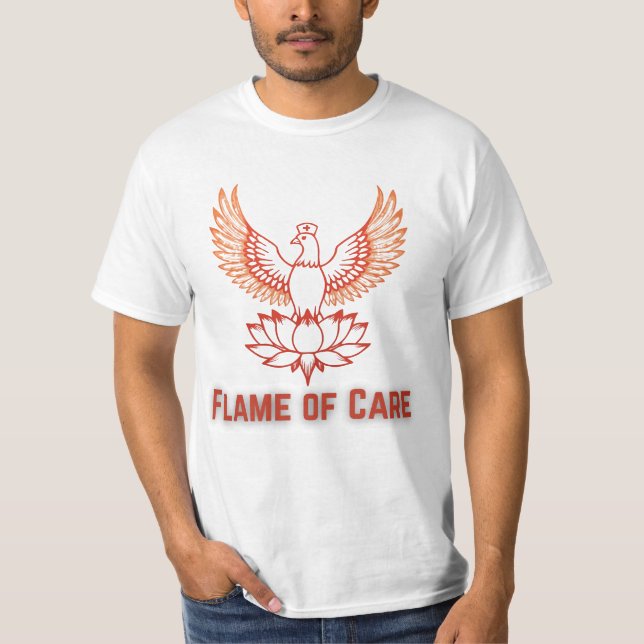 Flame of Care – Phoenix Nurse Design T-Shirt (Front)