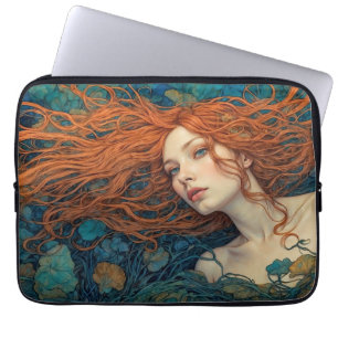 "Flame of the Tides" - A Colourful Portrait Laptop Sleeve