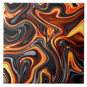 Flame on the Stone Ceramic Tile