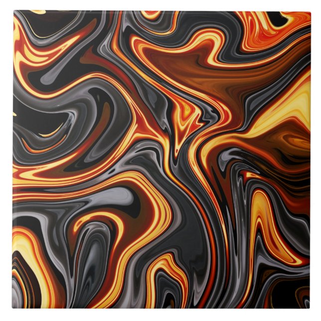 Flame on the Stone Ceramic Tile (Front)