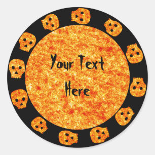 Flame Orange Skull Stickers