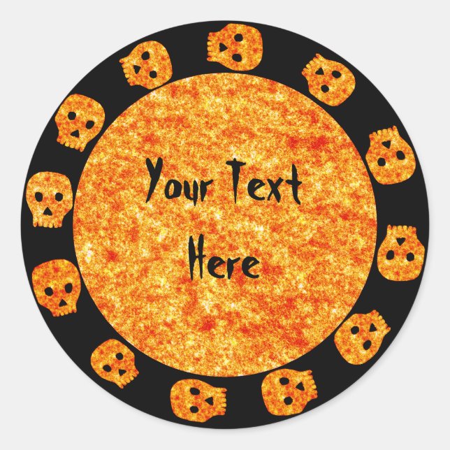 Flame Orange Skull Stickers (Front)