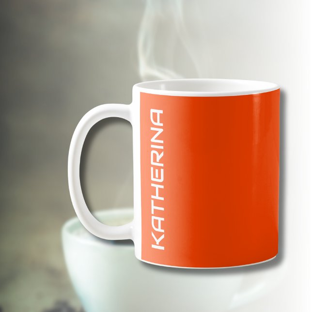 Flame Orange Solid Colour | Classic Personalised  Coffee Mug (Creator Uploaded)