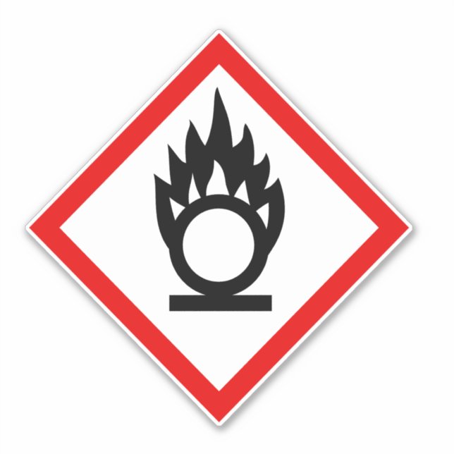 Flame Over Circle Hazard Symbol Label (Front)