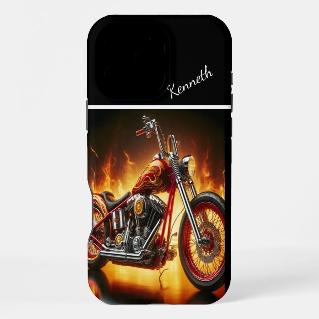 Flame-Painted Chopper iPhone Case (Back)