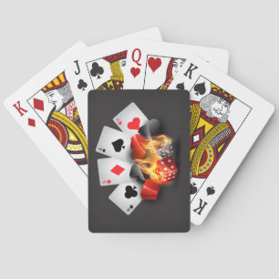 Flame Poker Casino Black Playing Cards