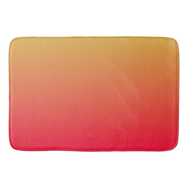 Flame red and yellow ombre bath mat (Front)