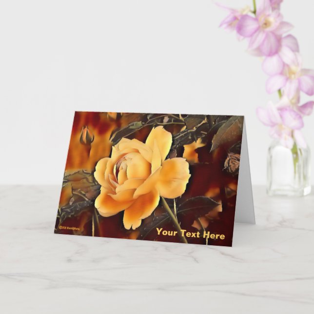 Flame Rose Card (Orchid)