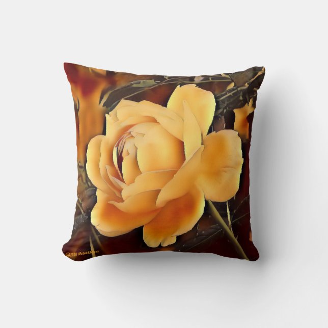 Flame Rose Cushion (Front)