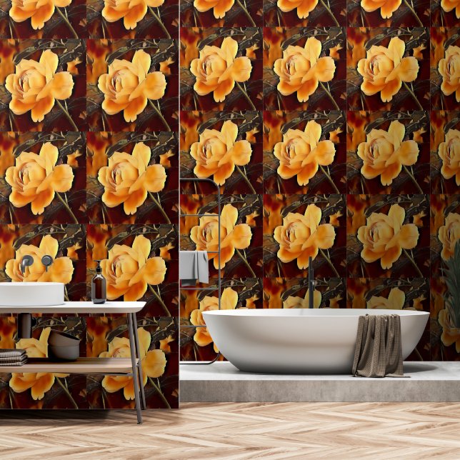 Flame Rose Wallpaper (Bathroom)