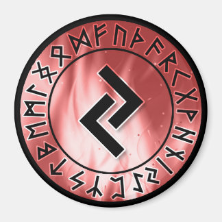 Flame Runes, Red [12. Jera] Magnet