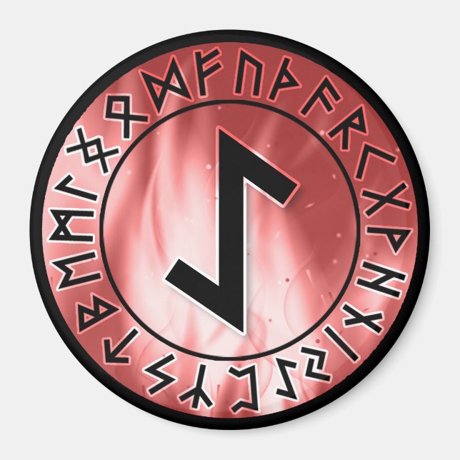 Flame Runes, Red [13. Ihwaz] Magnet (Front)
