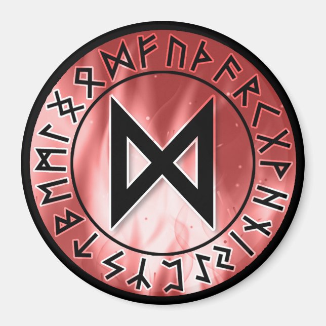 Flame Runes, Red [24. Dagaz] Magnet (Front)
