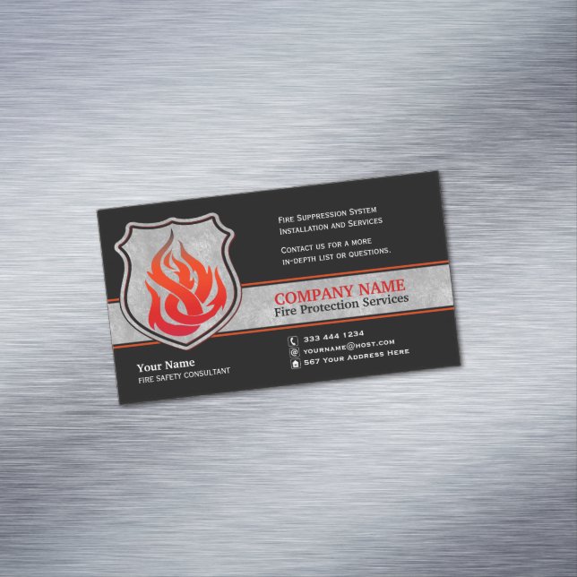Flame Shield Fire Protection Magnetic Magnetic Business Card (In Situ)