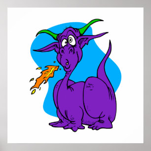 Flame Sneezer Purple Dragon Poster