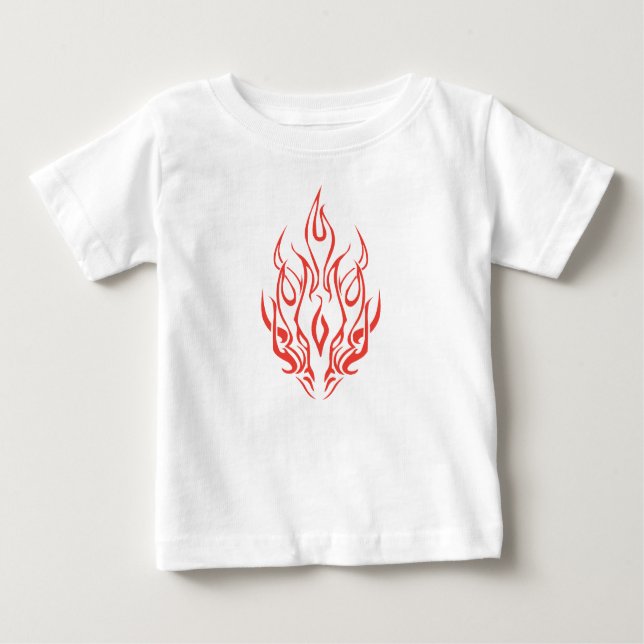 Flame Spirit Face | Tribal Fire Silhouette Art Baby T-Shirt (Front)