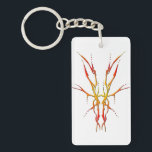 Flame Tribal Deer Skull Hunting Design Key Ring<br><div class="desc">Make a bold statement with this unique, intricately detailed Deer Skull Tribal Design. Featuring a striking red and yellow image, this artwork reimagines the classic hunting trophy with a dark, modern edge. Perfect for deer hunters looking for gear that stands out from the traditional camo, this "scary-cool" tribal aesthetic adds...</div>