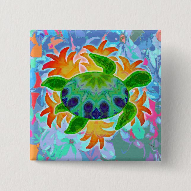 Flame Turtle 15 Cm Square Badge (Front)