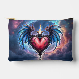 Flamebound Heart of the Moon – Gothic Cosmic Love Accessory Pouch