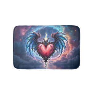 Flamebound Heart of the Moon – Gothic Cosmic Love Bath Mat