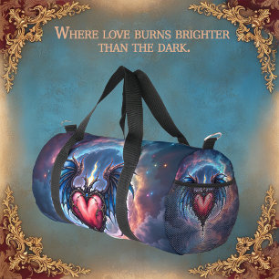 Flamebound Heart of the Moon – Gothic Cosmic Love Duffle Bag