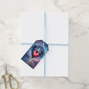 Flamebound Heart of the Moon – Gothic Cosmic Love  Gift Tags