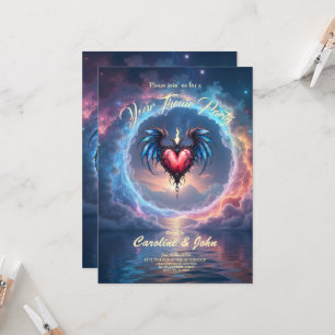 Flamebound Heart of the Moon – Gothic Cosmic Love Invitation