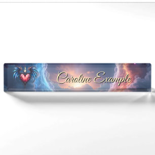 Flamebound Heart of the Moon – Gothic Cosmic Love Nameplate