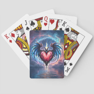 Flamebound Heart of the Moon – Gothic Cosmic Love Playing Cards