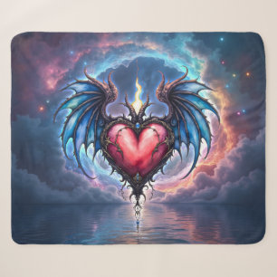 Flamebound Heart of the Moon – Gothic Cosmic Love  Sherpa Blanket