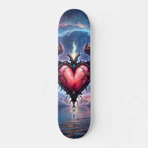 Flamebound Heart of the Moon – Gothic Cosmic Love Skateboard
