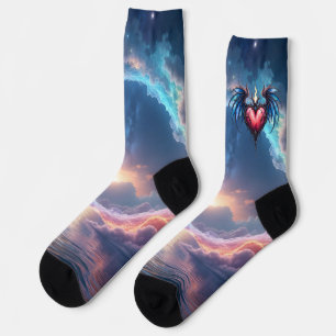 Flamebound Heart of the Moon – Gothic Cosmic Love Socks