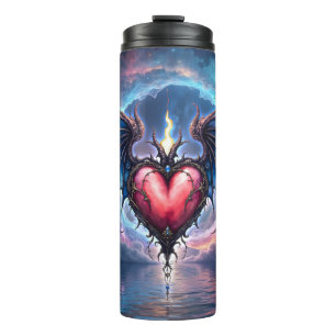 Flamebound Heart of the Moon – Gothic Cosmic Love Thermal Tumbler