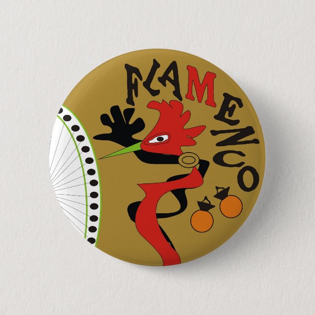 Flamenco 6 Cm Round Badge (Front)